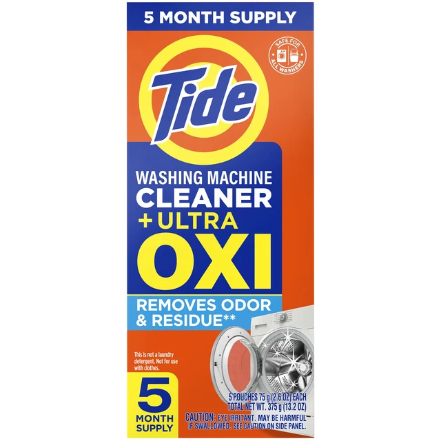 Alt view image 2 of 6 - Tide Washing Machine Cleaner with Oxi Powder, Odor Eliminator and Washer Residue Remover, 5 Count