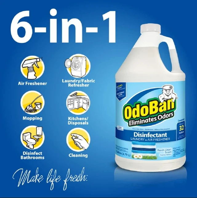 Alt view image 2 of 6 - OdoBan Odor Eliminator and Disinfectant Concentrate Fresh Linen 1Gal