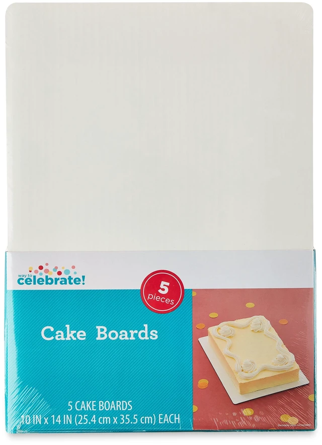 Main image of 10" x 14" White Paper Cake Boards, 5 Count, by Way To Celebrate