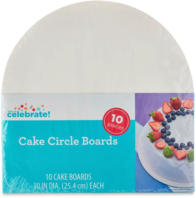 Main image of Way To Celebrate 10" White Round Paper Cake Boards, 10 Count