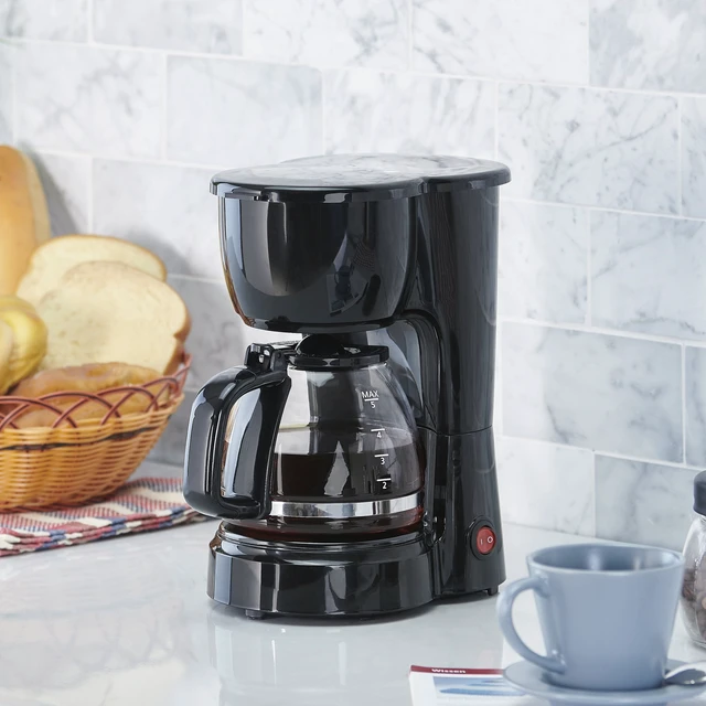 Alt view image 5 of 5 - Mainstays 5 Cup Drip Coffee Maker, Black