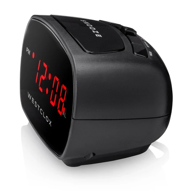 Alt view image 4 of 6 - Westclox Basic Black Digital Red LED Bedside/Desk Alarm Clock with Adjustable Hi/Lo Volume and Snooze