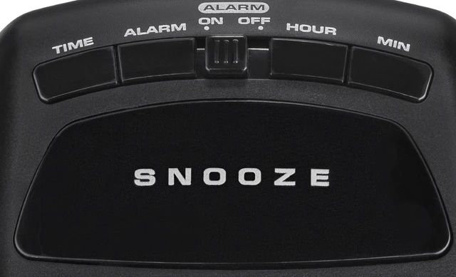 Alt view image 6 of 6 - Westclox Basic Black Digital Red LED Bedside/Desk Alarm Clock with Adjustable Hi/Lo Volume and Snooze