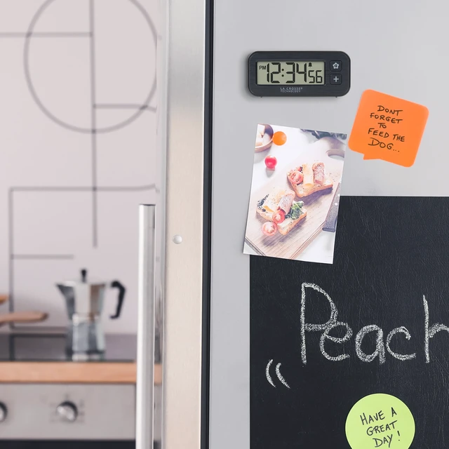 Alt view image 5 of 6 - La Crosse Technology Digital Mini Magnetic Alarm Clock with Stopwatch