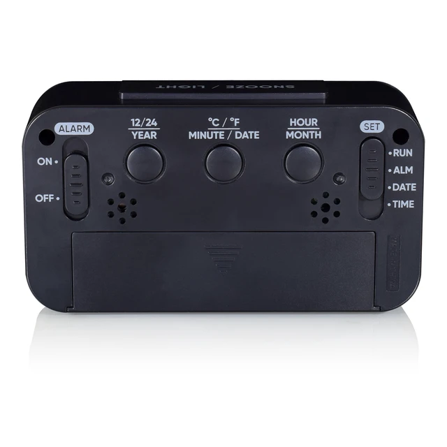 Alt view image 3 of 5 - Westclox Black Digital Alarm Clock with Day/Date Display and LED Backlight - Battery Operated
