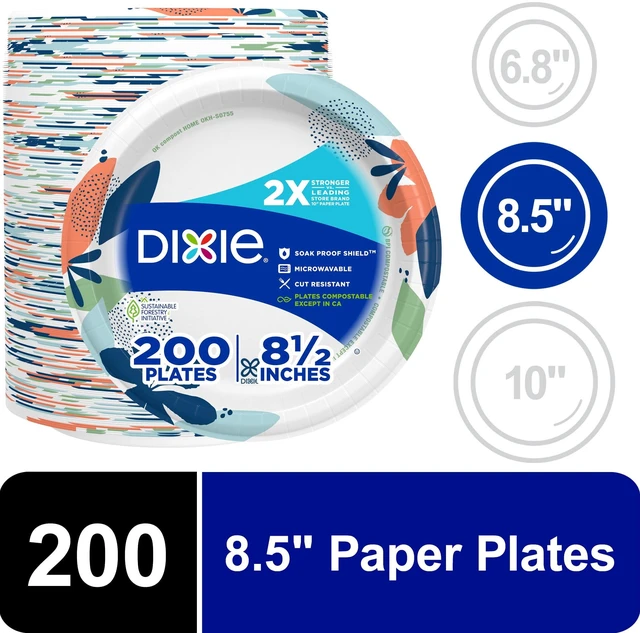 Main image of Dixie Disposable Paper Plates 8.5in Multi-Color 200 Count