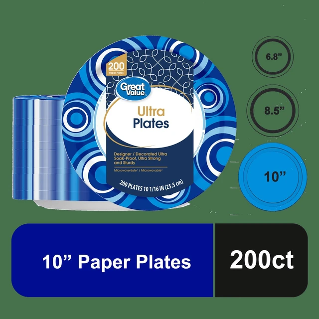 Main image of Great Value Ultra Disposable Paper Plates 10in 200 Count
