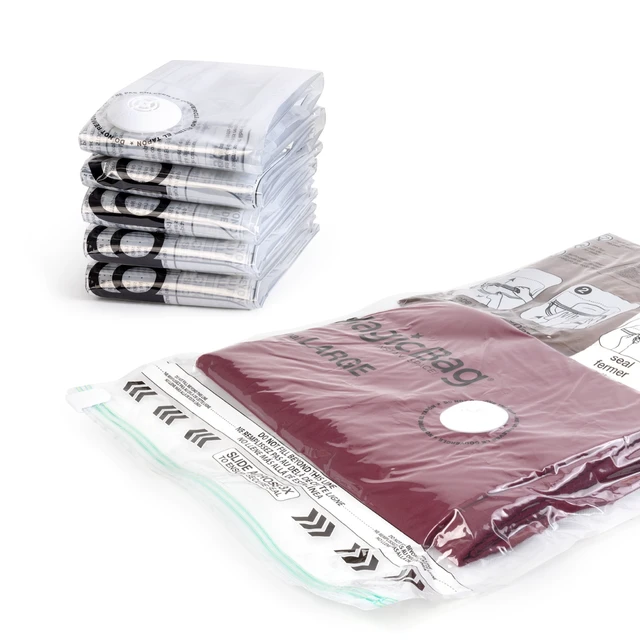 Alt view image 5 of 6 - MagicBag 6 Pack Large Vacuum Storage Bags Flat Compression for Clothing, Space Saving & Airtight