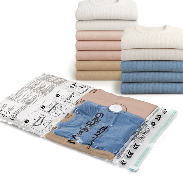 Alt view image 6 of 6 - MagicBag 6 Pack Large Vacuum Storage Bags Flat Compression for Clothing, Space Saving & Airtight