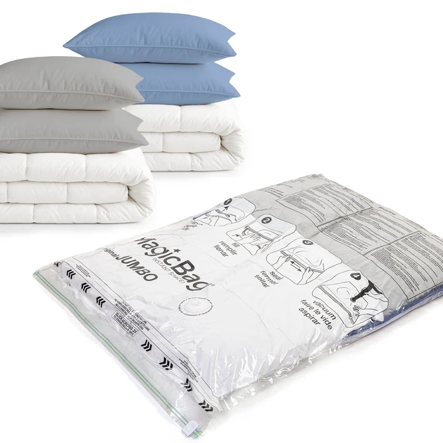Alt view image 4 of 6 - MagicBag Jumbo Vacuum Storage Bags, 4 Pack Flat Compression for Bedding, Space Saving & Airtight