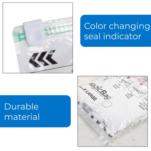 Alt view image 3 of 6 - MagicBag Jumbo Vacuum Storage Bags, 4 Pack Flat Compression for Bedding, Space Saving & Airtight