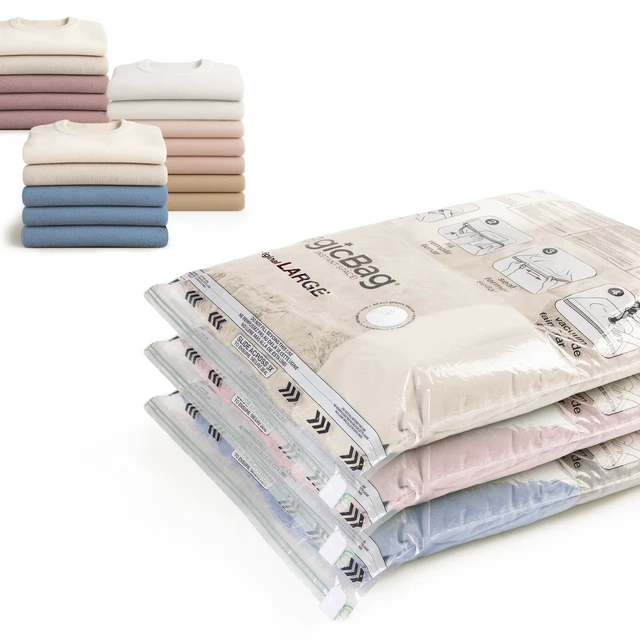 Alt view image 6 of 6 - MagicBag Large Heavy Duty Vacuum Storage Bags, 3-Pack Flat Compression Bags for Clothing, Space Saving & Airtight
