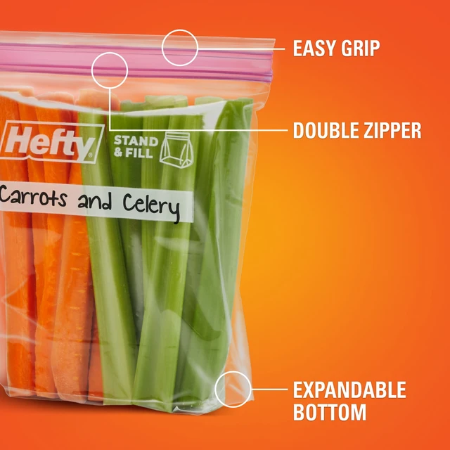 Alt view image 2 of 5 - Hefty Press to Close Quart Storage Bags, 50 Count