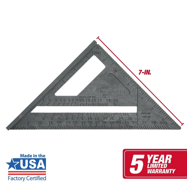Alt view image 2 of 6 - Hyper Tough 7in Gray Plastic Rafter Square