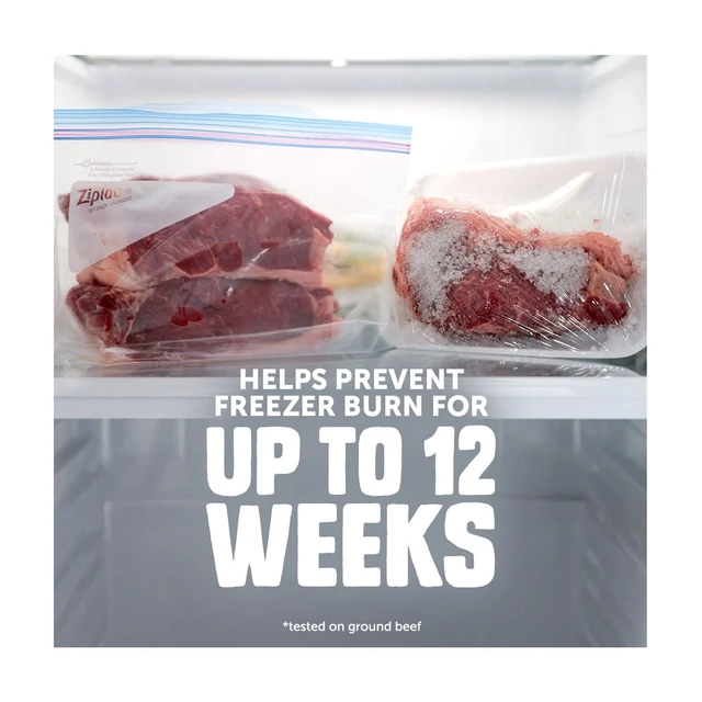 Alt view image 3 of 5 - Ziploc Freezer Half Gallon Food Storage Bags with Grip 'n Seal Technology, Zipper, 40 Count