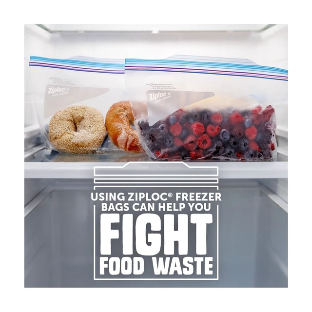 Alt view image 4 of 5 - Ziploc Freezer Half Gallon Food Storage Bags with Grip 'n Seal Technology, Zipper, 40 Count