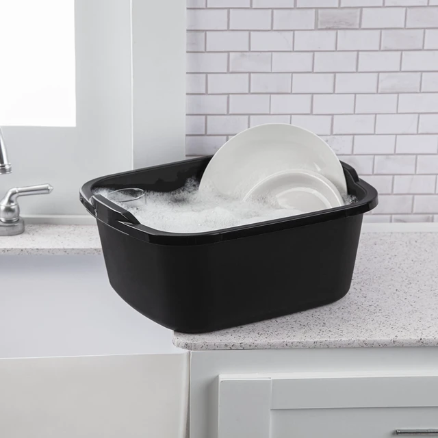 Alt view image 4 of 6 - Sterilite 18 Qt Dishpan Multi-Purpose Plastic Wash Tub Black
