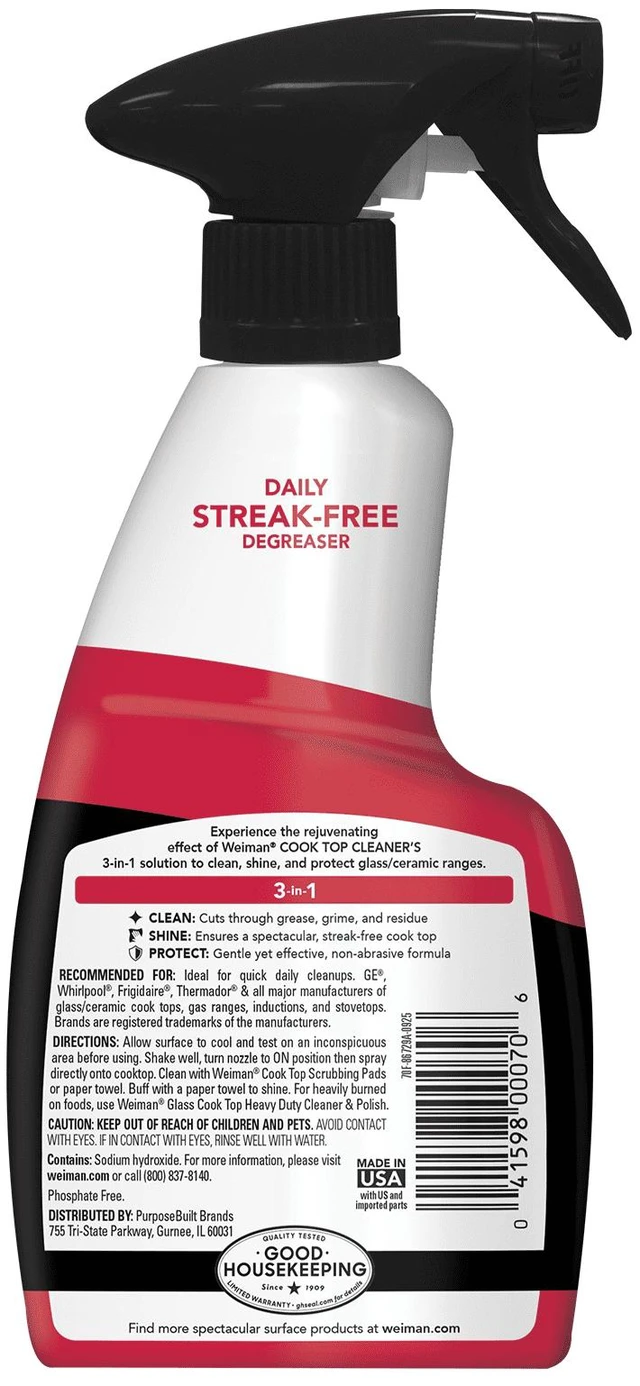 Alt view image 6 of 6 - Weiman Daily Cooktop Cleaner Spray, Streak-Free Shine, 12 fl oz