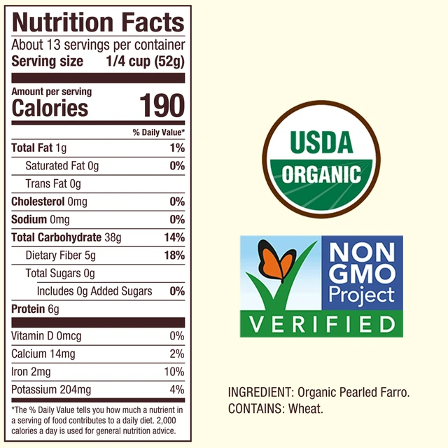 Alt view image 6 of 6 - Bob's Red Mill Organic Farro Grain 24oz