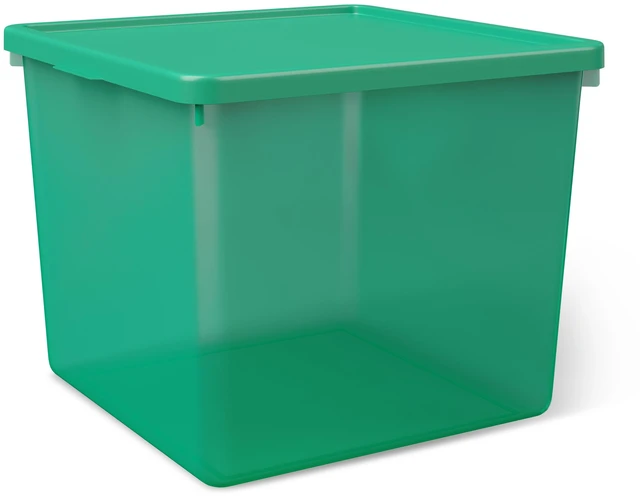 Main image of Mainstays Kids Large Green Plastic Storage Bin with Lid