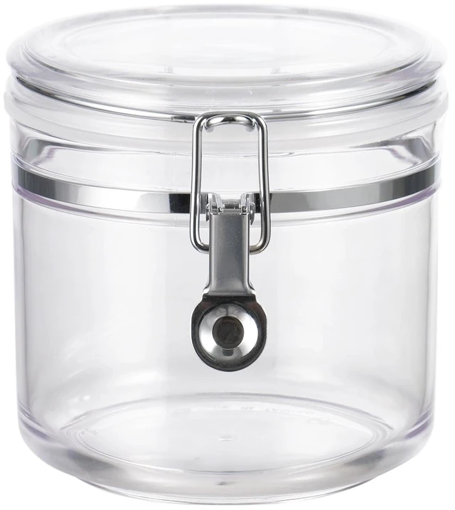 Main image of Mainstays 33.8 oz Small Clear Airtight Stackable Food Storage Canister with Buckle Lid