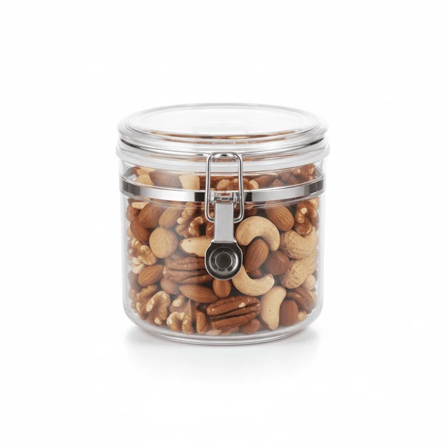 Alt view image 4 of 4 - Mainstays 33.8 oz Small Clear Airtight Stackable Food Storage Canister with Buckle Lid