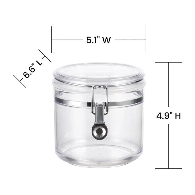 Alt view image 2 of 4 - Mainstays 33.8 oz Small Clear Airtight Stackable Food Storage Canister with Buckle Lid