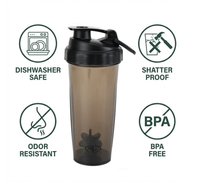 Alt view image 7 of 7 - Athletic Works 24oz Black Tritan BPA-Free Leak-Proof Shaker Bottle