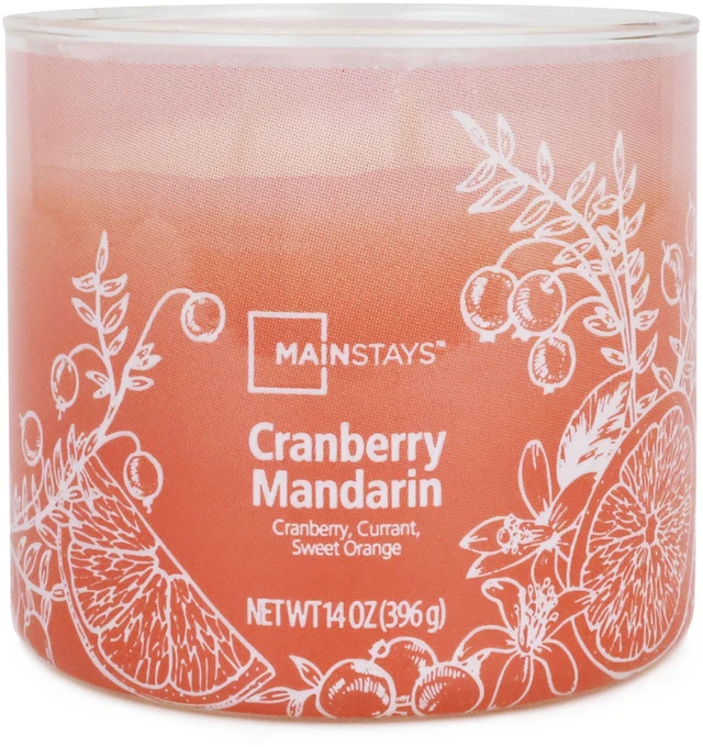 Alt view image 3 of 6 - Mainstays 3-Wick Ombre Wrap Cranberry Mandarin Candle, 14oz