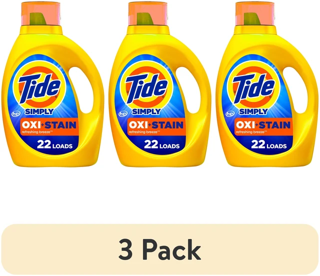 Main image of 3 Pack Tide Simply Oxi Boost + Ultra Stain Release Refreshing Breeze 22 Loads 31Fl Oz