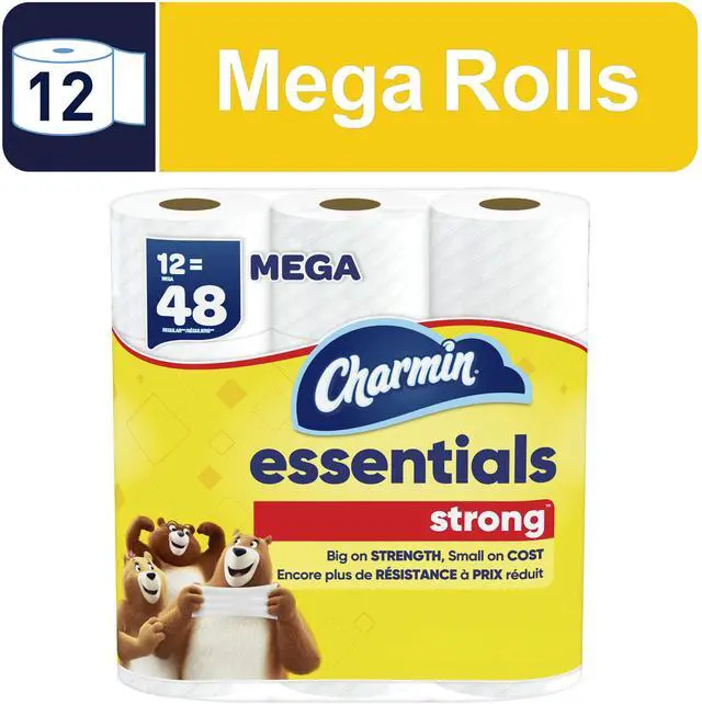 Alt view image 5 of 7 - Charmin Essentials Strong Toilet Paper 12 Mega Rolls, 429 Sheets Per Roll