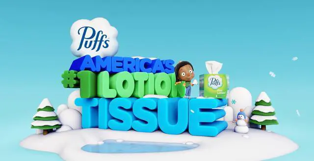 Alt view image 7 of 7 - Puffs Facial Tissue Plus Lotion, 4 Mega Cube Boxes, 72 Tissues Per Box