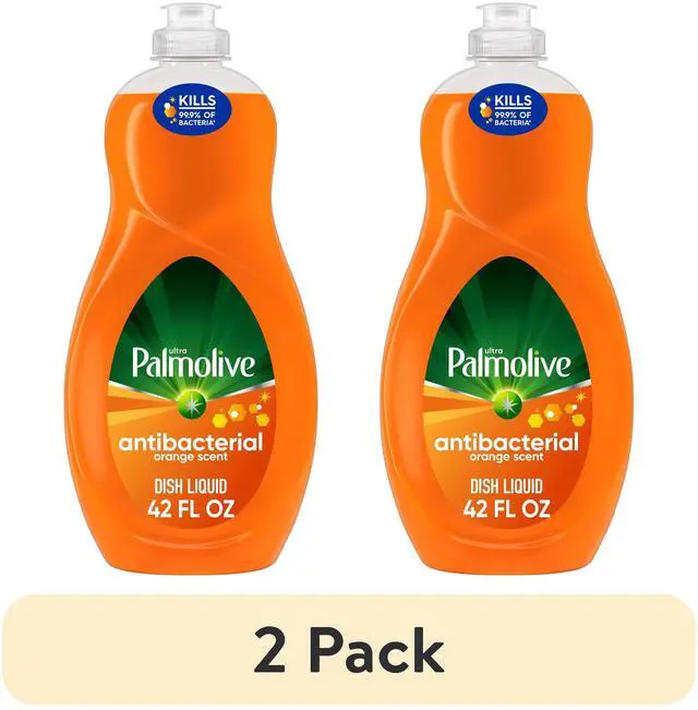 Main image of (2 pack) Ultra Palmolive Antibacterial Dish Liquid, Orange Scent, Mess-Free, Easy-Flip Cap, 42 fl oz
