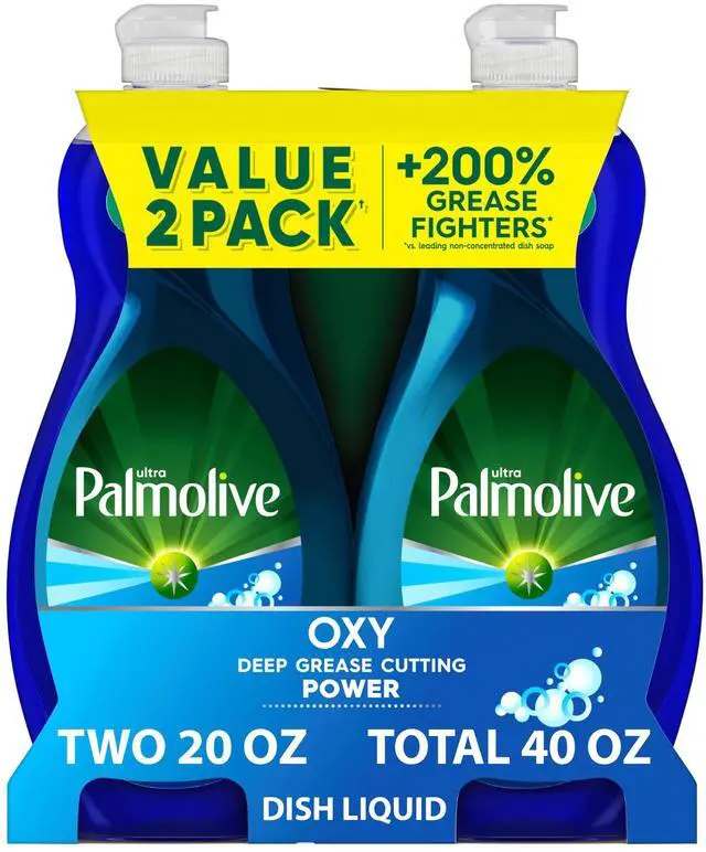 Main image of Palmolive Ultra Oxy Liquid Dish Soap, Power Degreaser, 20 fl oz Bottle (2 Pack)