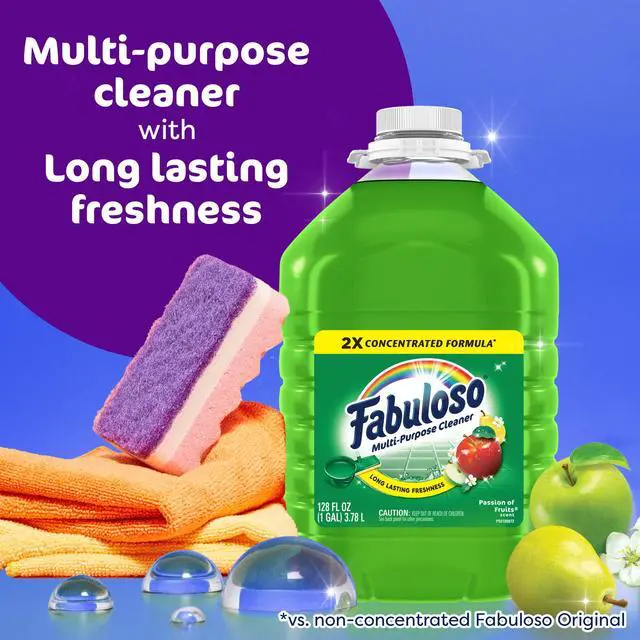 Alt view image 5 of 6 - Fabuloso 2X Multi-Purpose Cleaner, No Rinse Floor Cleaner, Passion of Fruits Scent, 128 fl oz
