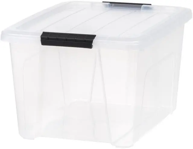 Main image of IRIS 32 Qt. Plastic Storage Bin with Lid, Stackable Storage Containers, Tote