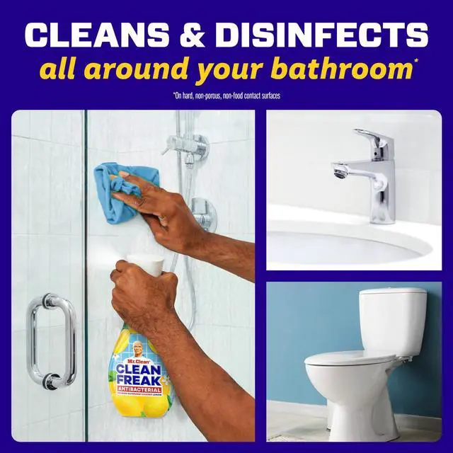 Alt view image 7 of 7 - Mr. Clean Clean Freak Lemon Scent Antibacterial Multi-Purpose Bath Cleaner, 16 Fl Oz