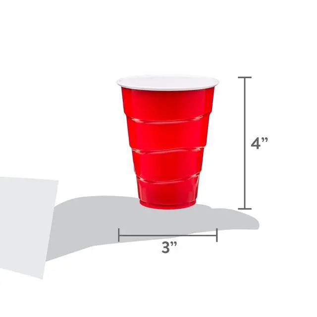 Alt view image 2 of 5 - Great Value Disposable Plastic Party Cups, Red, 9 oz, 50 Count
