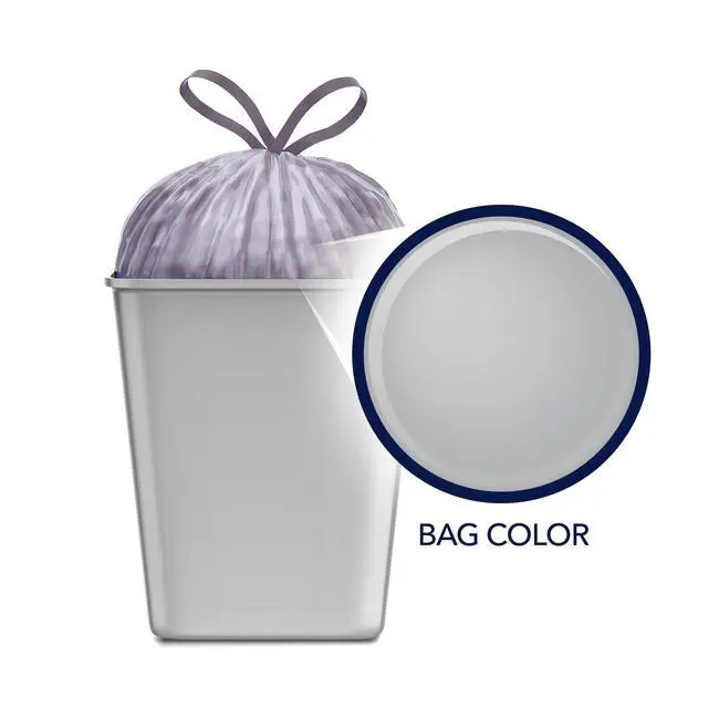 Alt view image 2 of 6 - Color Scents Medium Drawstring Trash Bags with Simply Clean Scent, 8-Gallon, 40 Count, Microban Protection