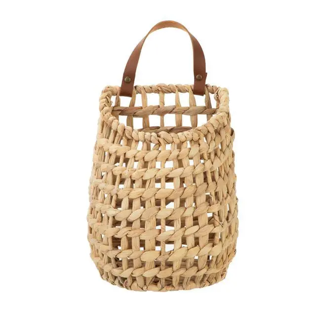 Alt view image 5 of 7 - Better Homes & Gardens Water Hyacinth Hanging Basket with Faux Leather Strap