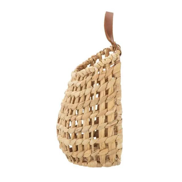 Alt view image 4 of 7 - Better Homes & Gardens Water Hyacinth Hanging Basket with Faux Leather Strap
