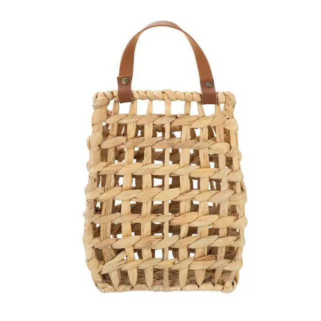 Alt view image 6 of 7 - Better Homes & Gardens Water Hyacinth Hanging Basket with Faux Leather Strap