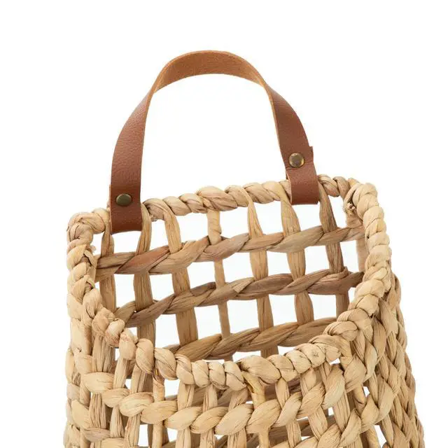 Alt view image 2 of 7 - Better Homes & Gardens Water Hyacinth Hanging Basket with Faux Leather Strap