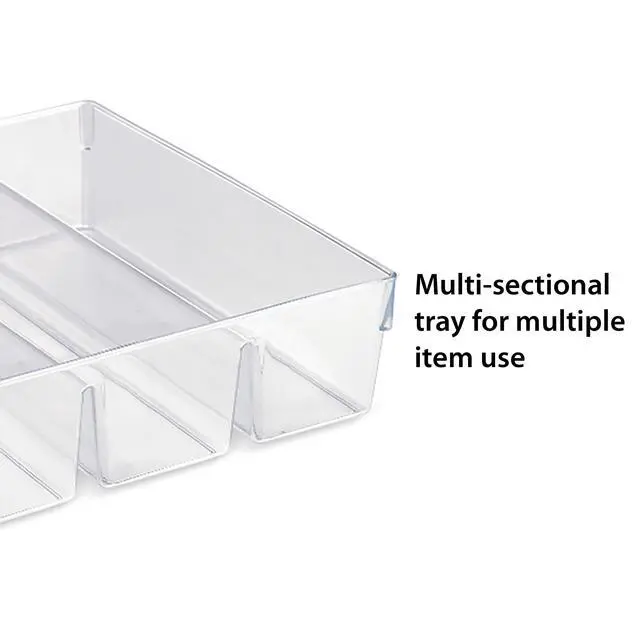 Alt view image 3 of 6 - Mainstays 3-Pack Clear Plastic Drawer Organizer Divided Compartment Set