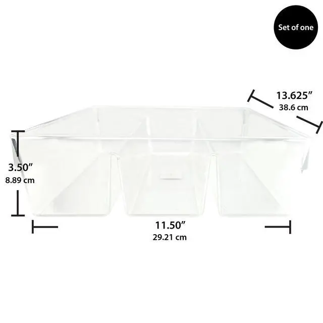 Alt view image 2 of 6 - Mainstays 3-Pack Clear Plastic Drawer Organizer Divided Compartment Set