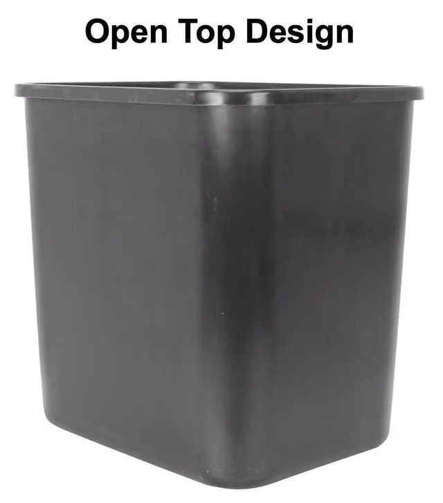 Alt view image 7 of 7 - (2 pack) Mainstays Bathroom Trash Can, 3 Gallon Plastic Open Top Garbage Bucket Bin, Black