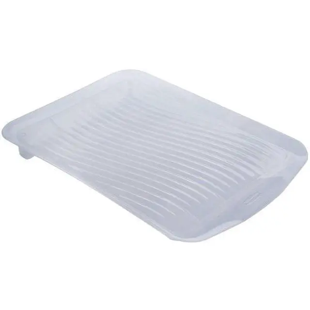 Alt view image 3 of 5 - Mainstays Large Clear Plastic Dish Drying Drain Board, Kitchen Sink Dish Drainer Tray for Countertop Drying
