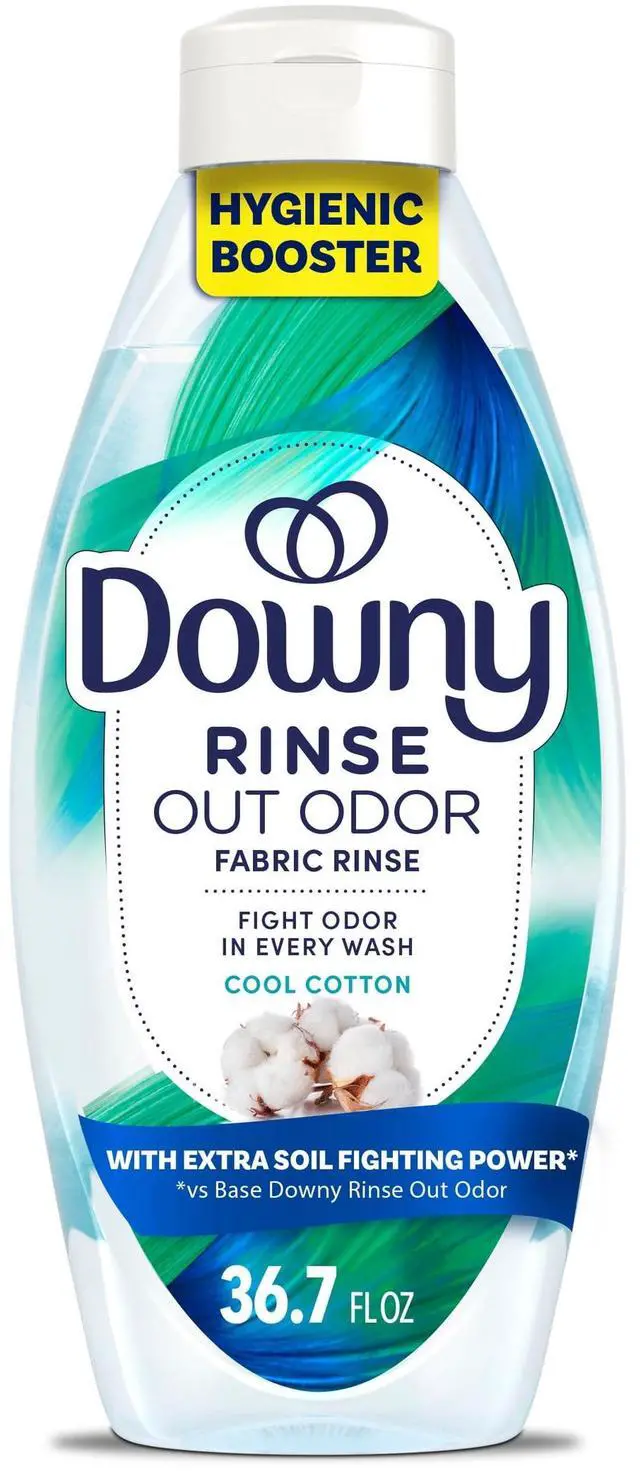 Main image of Downy Rinse Out Odor Laundry Rinse, Tackles Tough Odors and Refreshes, Cool Cotton Scent, 36.7 fl oz