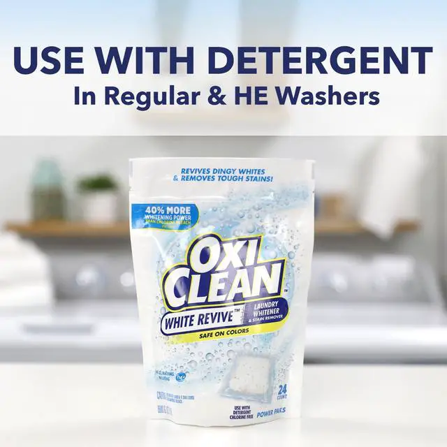 Alt view image 4 of 6 - OxiClean White Revive Laundry Whitener and Laundry Stain Remover Power Paks, 24 Count