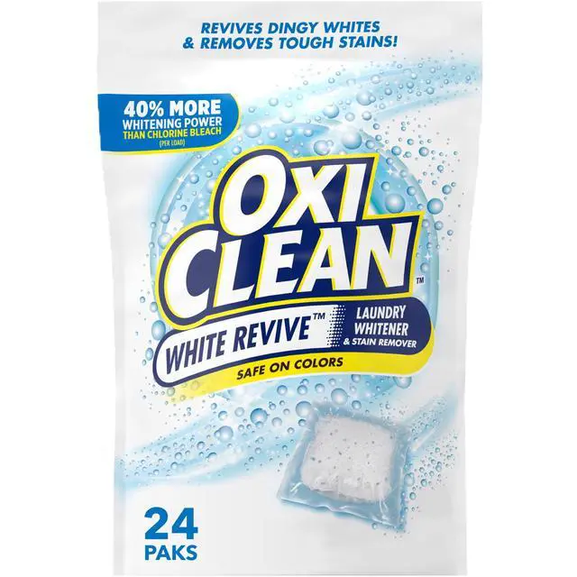 Alt view image 6 of 6 - OxiClean White Revive Laundry Whitener and Laundry Stain Remover Power Paks, 24 Count